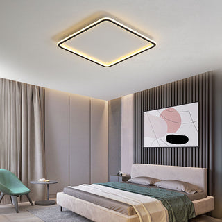 Geometric hollow flush mount ceiling lamp – modern LED square