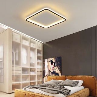 Square flush mount ceiling lamp LED – modern geometric hollow