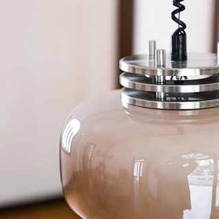 Suspension en verre café - Abat-jour en verre marron, luminaire suspendu moderne