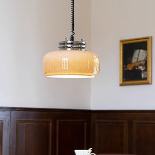 Coffee brown glass shade pendant — modern lighting fixture