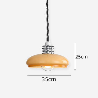 Brown glass shade pendant detail — Bauhaus stylish fixture