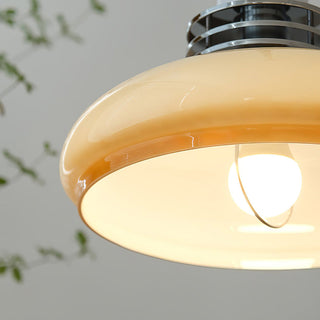 Bauhaus brown glass pendant in interior — stylish living lamp