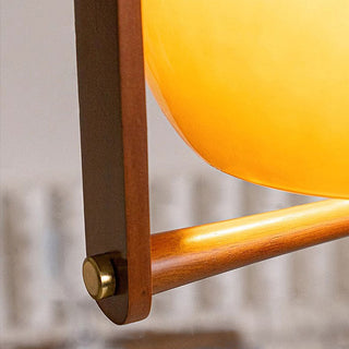 Lámpara Colgante de Mediados de Siglo – Globo de Cristal Naranja para Comedor
