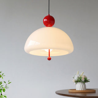 Creamy glass classic pendant — vintage hanging lamp for dining room