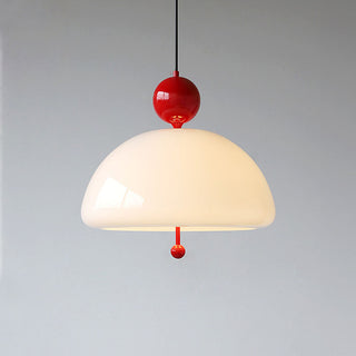 Classic creamy glass pendant — vintage hanging dining room fixture