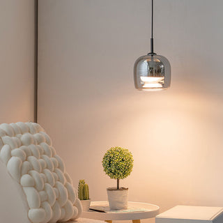 Small Nordic glass pendant with adjustable hanging