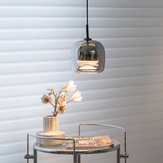Adjustable Scandinavian pendant with mini glass shade