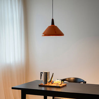 Orange Bauhaus pendant light — kitchen island hanging lamp