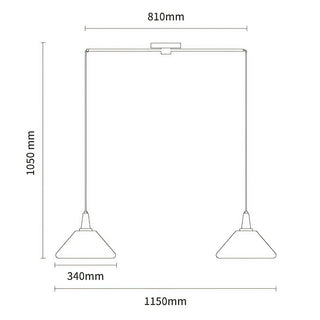 Orange kitchen pendant side angle — Bauhaus hanging ceiling lamp