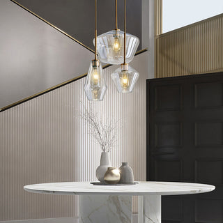 Clear Rod Pendant Light – Minimalist Adjustable Hanging Glass Lamp for Dining Room