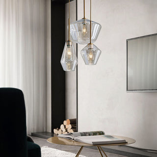 Glass rod minimalist pendant — clear adjustable ceiling fixture