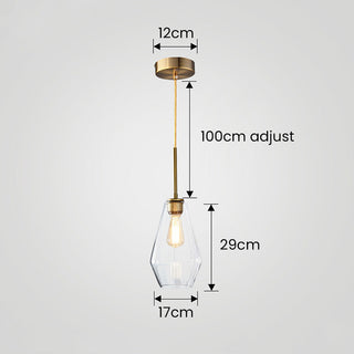 Clear Rod Pendant Light – Minimalist Adjustable Hanging Glass Lamp for Dining Room