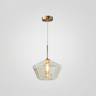 Clear glass rod pendant close-up — minimalist adjustable lamp