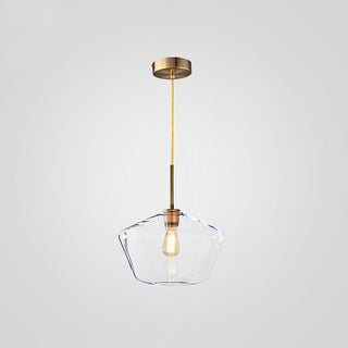 Clear rod pendant side angle — minimalist glass ceiling lamp