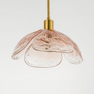 Flower shape glass rod pendant — stylish metal dining room lamp