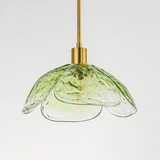Flower shape pendant top view — glass rod metal hanging fixture