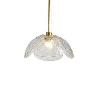 Flower shape pendant from below — glass rod metal ceiling light
