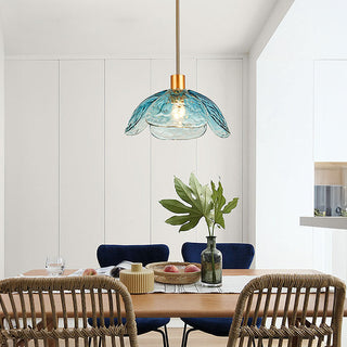 Suspension Tiges de Verre – Suspension Élégante en Forme de Fleur Avec Fixation Métallique