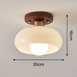 Vintage white semi-flush ceiling lamp close-up detail