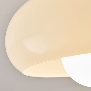 Vintage Hallway Ceiling Lamp - Small White Semi-Flush Mount Lighting Fixture