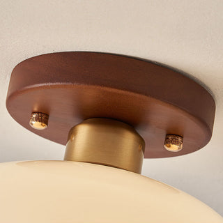 Semi-flush white vintage ceiling lamp, hallway lighting