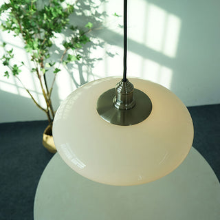 Modern glass pendant detail — white E27 ceiling fixture