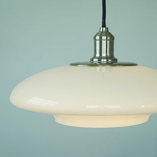 Modern white pendant top view — glass E27 ceiling fixture