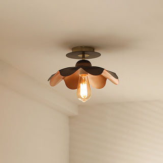 Brown wrought iron petal ceiling lamp – living room light