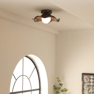 Brown Ceiling Light - Wrought Iron Petal Lamp for Living Room Lighting