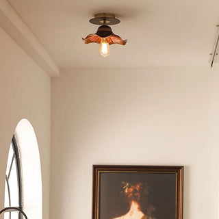 Petal ceiling fixture wrought iron – brown living room side