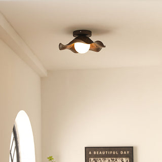Iron petal ceiling lamp brown – wrought living room lighting