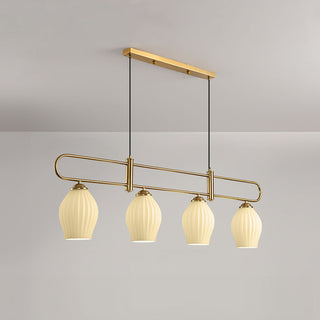 Colorful glass E27 ceiling lamp – modern dining installed