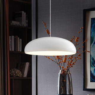 Dining room pendant with colorful acrylic shade