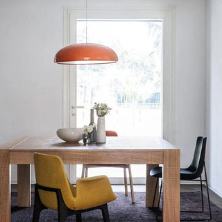 Modern pendant with vibrant acrylic color and soft glow