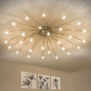 Plafonnier de chambre de luxe – Lustre moderne en verre étoile finition dorée