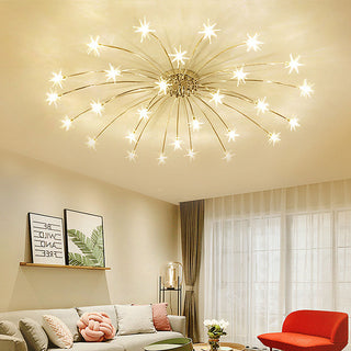 Bedroom gold ceiling fixture star glass – luxury modern