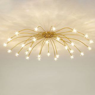 Plafonnier de chambre de luxe – Lustre moderne en verre étoile finition dorée
