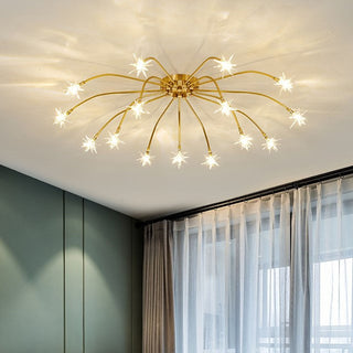 Gold star ceiling lamp glass – luxury bedroom chandelier