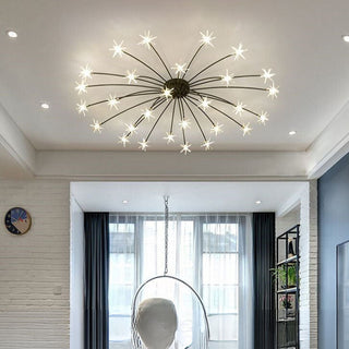 Plafonnier de chambre de luxe – Lustre moderne en verre étoile finition dorée