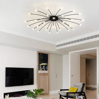 Plafonnier de chambre de luxe – Lustre moderne en verre étoile finition dorée