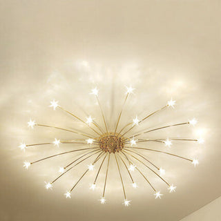 Plafonnier de chambre de luxe – Lustre moderne en verre étoile finition dorée