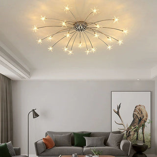 Plafonnier de chambre de luxe – Lustre moderne en verre étoile finition dorée