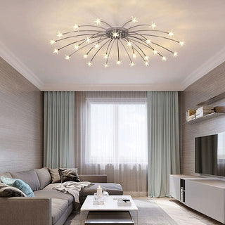 Plafonnier de chambre de luxe – Lustre moderne en verre étoile finition dorée