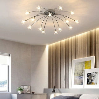 Gold ceiling lamp star glass luxury – bedroom chandelier