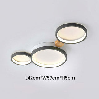 Lámpara LED de Techo para Dormitorio - Luminaria LED Redonda Moderna con Diseño de Hierro y Madera