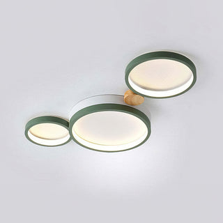 Lámpara LED de Techo para Dormitorio - Luminaria LED Redonda Moderna con Diseño de Hierro y Madera