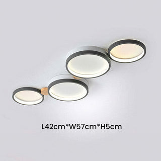 Lámpara LED de Techo para Dormitorio - Luminaria LED Redonda Moderna con Diseño de Hierro y Madera