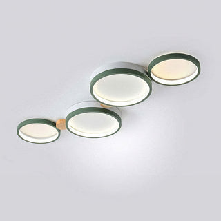 Lámpara LED de Techo para Dormitorio - Luminaria LED Redonda Moderna con Diseño de Hierro y Madera