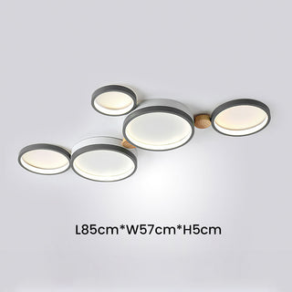 Lámpara LED de Techo para Dormitorio - Luminaria LED Redonda Moderna con Diseño de Hierro y Madera
