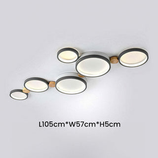 Lámpara LED de Techo para Dormitorio - Luminaria LED Redonda Moderna con Diseño de Hierro y Madera